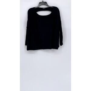 DREAM CATCHER Women's Black Solid Cutout Back Long Sleeve Scoop-Neck Top SZ XL